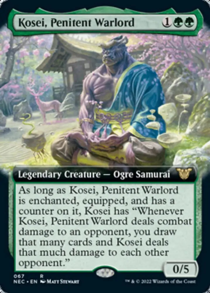 Kosei Penitent Warlord (Extended Art) [Kamigawa: Neon Dynasty Commander] - MTG Single