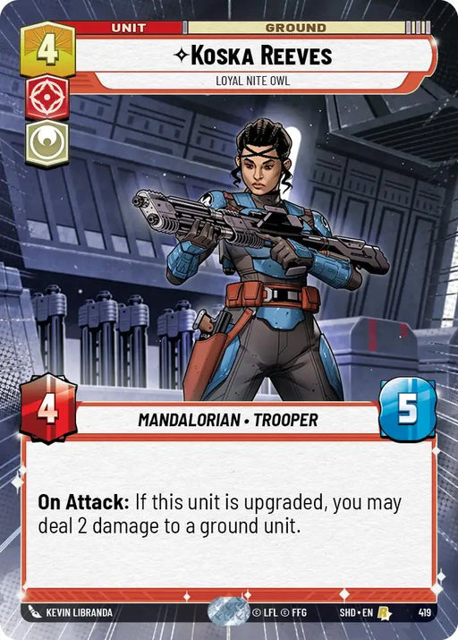 Koska Reeves - Loyal Nite Owl (Hyperspace) (419) [Shadows of the Galaxy] - Star Wars: Unlimited Single