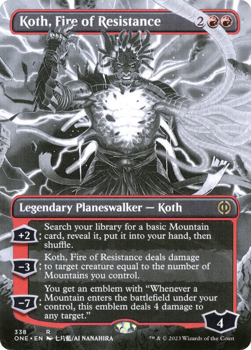 Koth Fire of Resistance (Borderless Manga) [Phyrexia: All Will Be One] - MTG Single