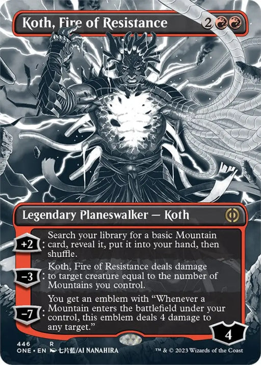Koth Fire of Resistance (Borderless Manga Step-and-Compleat Foil) [Phyrexia: All Will Be One] - MTG Single