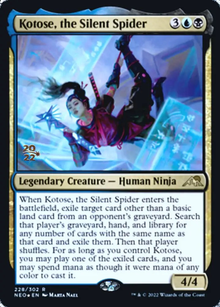 Kotose the Silent Spider [Kamigawa: Neon Dynasty Prerelease Promos] - MTG Single