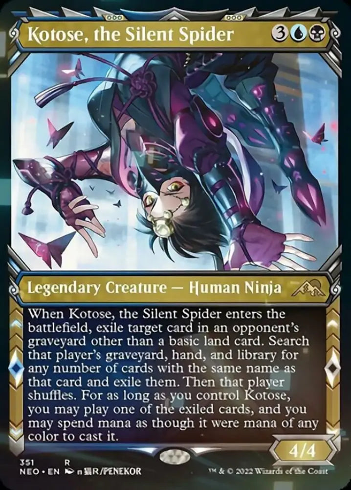 Kotose the Silent Spider (Showcase Ninja) [Kamigawa: Neon Dynasty] - MTG Single