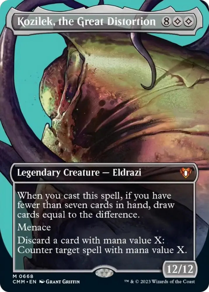 Kozilek the Great Distortion (Borderless Profile) [Commander Masters] - MTG Single