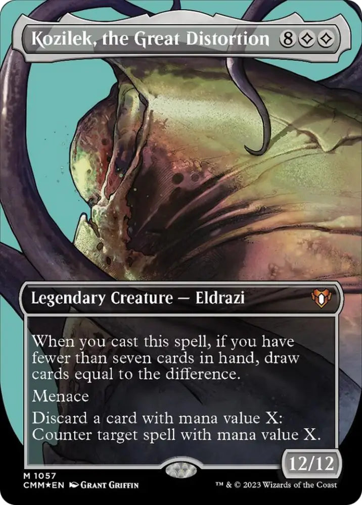 Kozilek the Great Distortion (Borderless Textured Foil Frame Break) [Commander Masters] - MTG Single