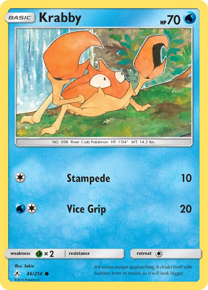 Krabby (46/214) [Sun & Moon: Unbroken Bonds] - Pokemon Single