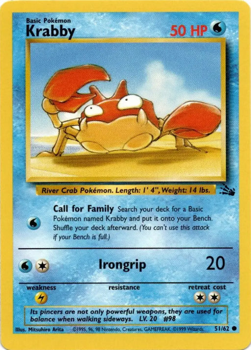 Krabby (51/62) [Fossil Unlimited] - Pokemon Single