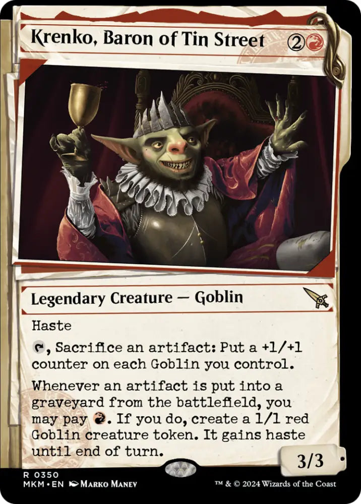 Krenko Baron of Tin Street (Showcase) [Murders at Karlov Manor] - MTG Single
