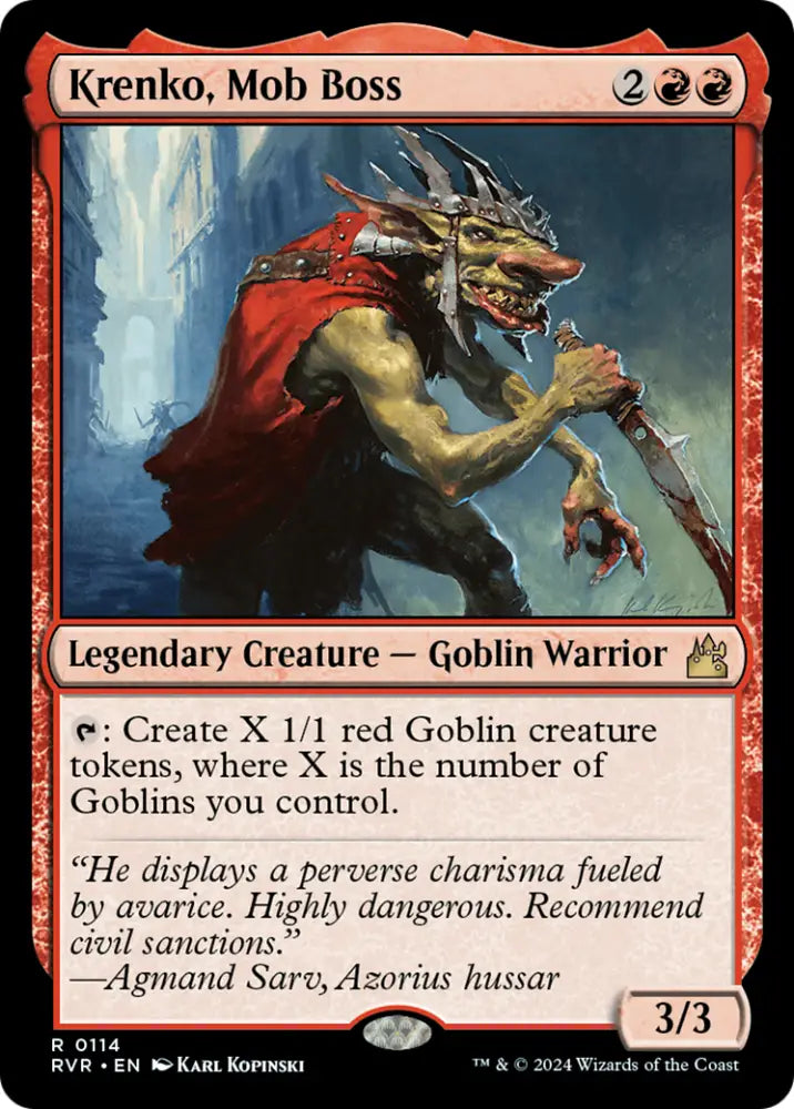 Krenko Mob Boss [Ravnica Remastered] - MTG Single