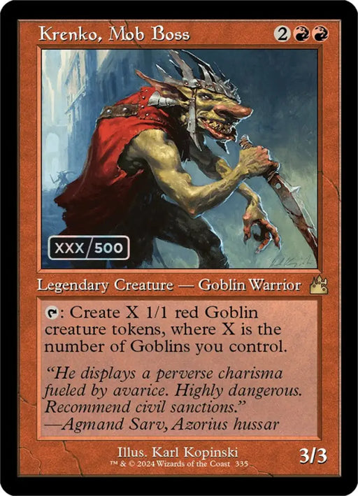 Krenko Mob Boss (Retro) (Serialized) [Ravnica Remastered] - MTG Single