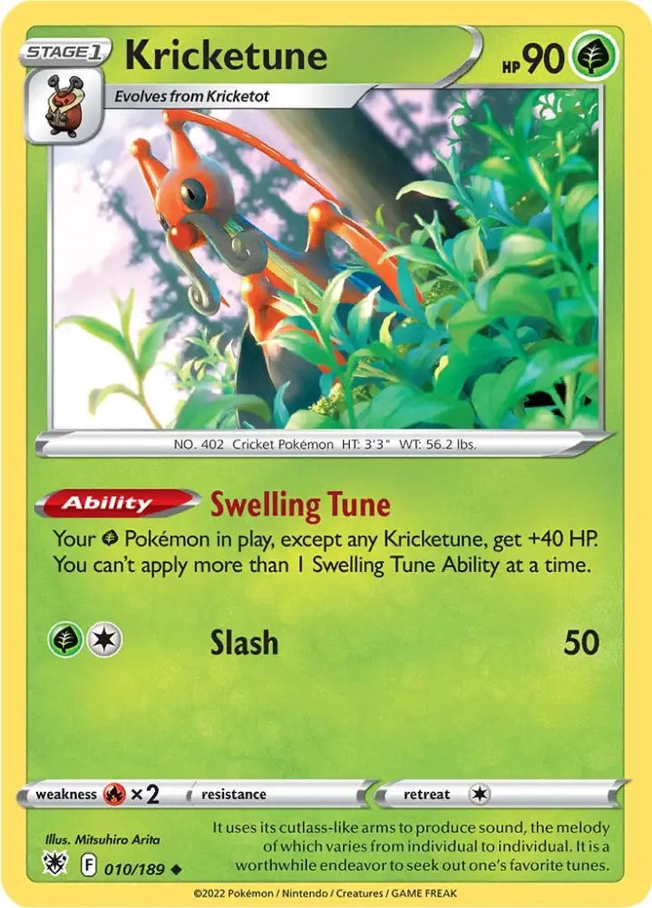 Kricketune (010/189) [Sword & Shield: Astral Radiance] - Pokemon Single