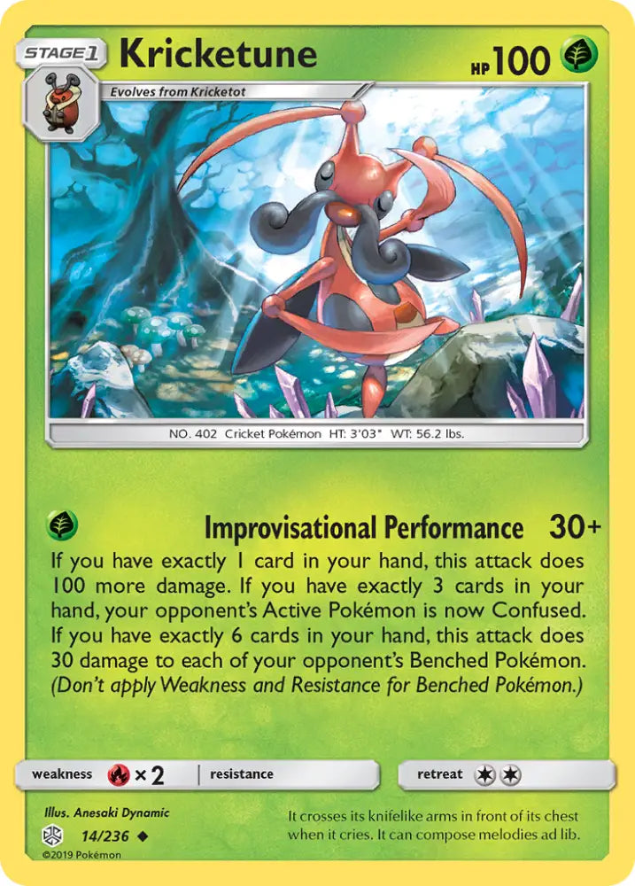 Kricketune (14/236) [Sun & Moon: Cosmic Eclipse] - Pokemon Single
