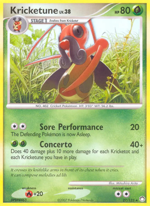 Kricketune (27/123) [Diamond & Pearl: Mysterious Treasures] - Pokemon Single