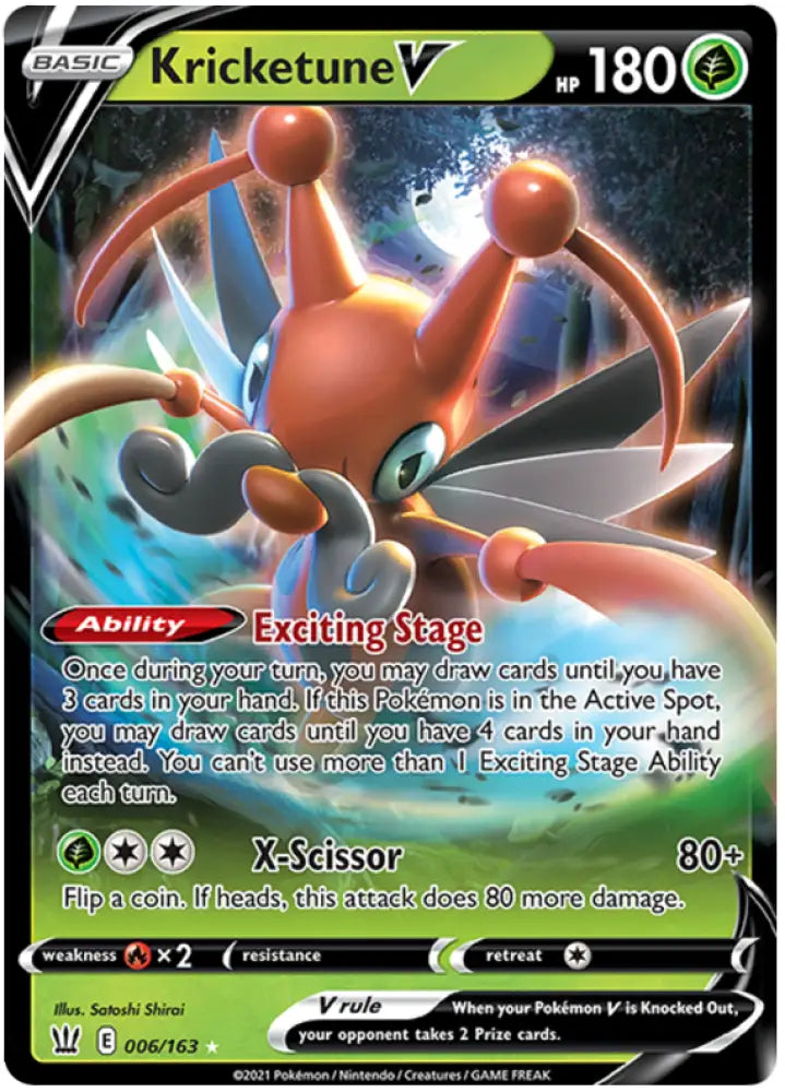 Kricketune V (006/163) [Sword & Shield: Battle Styles] - Pokemon Single