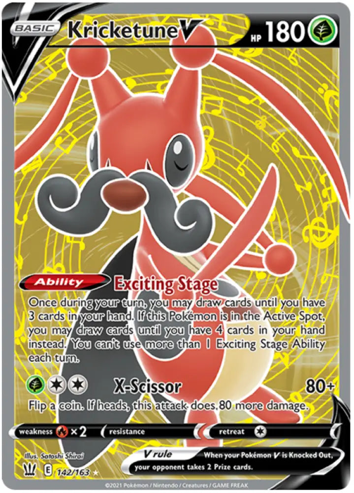 Kricketune V (142/163) [Sword & Shield: Battle Styles] - Pokemon Single