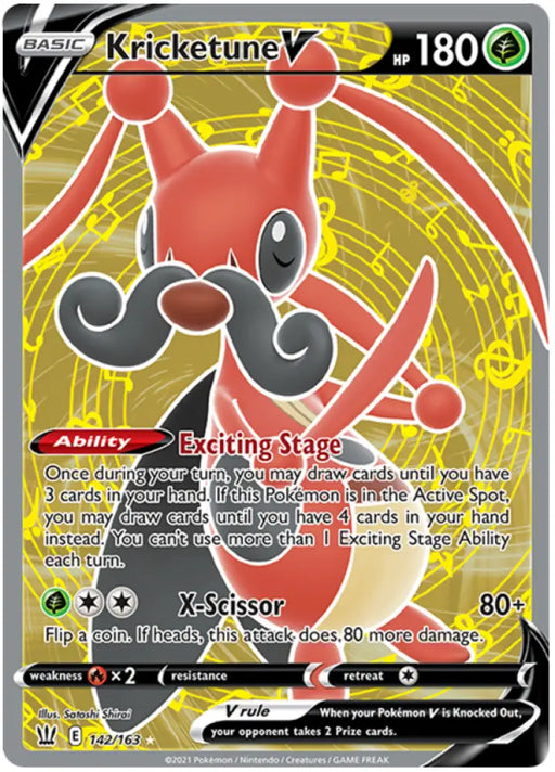 Kricketune V (142/163) [Sword & Shield: Battle Styles] - Pokemon Single