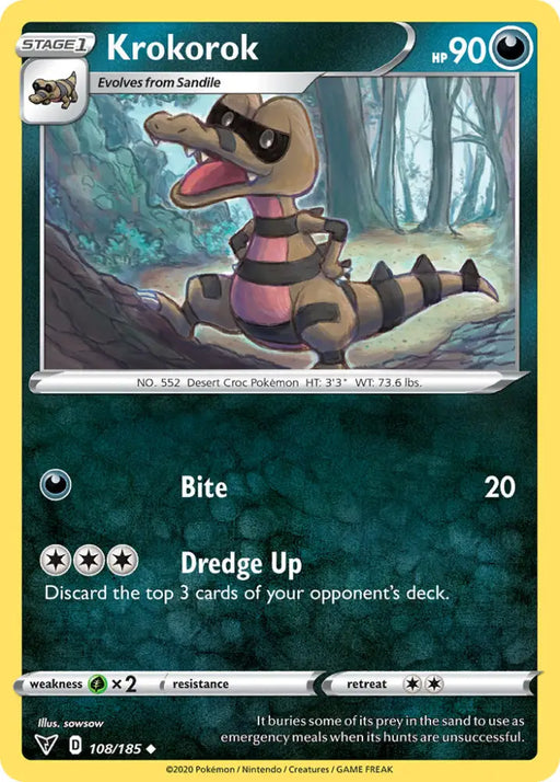 Krokorok (108/185) [Sword & Shield: Vivid Voltage] - Pokemon Single