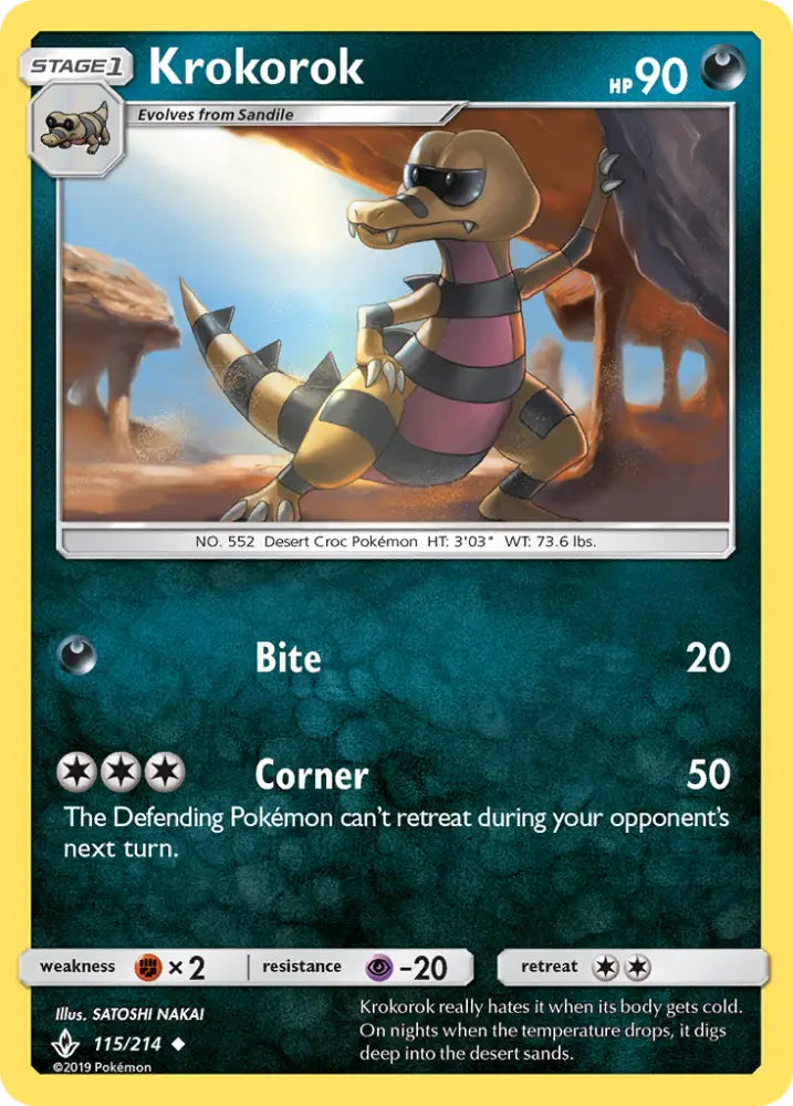 Krokorok (115/214) [Sun & Moon: Unbroken Bonds] - Pokemon Single