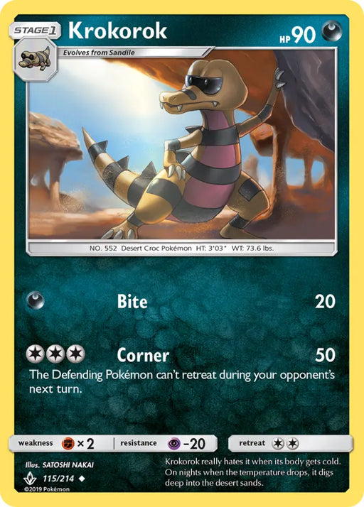 Krokorok (115/214) [Sun & Moon: Unbroken Bonds] - Pokemon Single