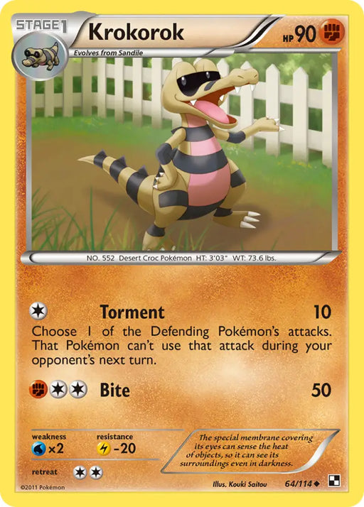Krokorok (64/114) [Black & White: Base Set] - Pokemon Single