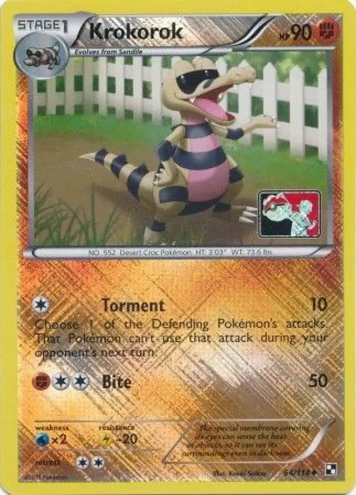 Krokorok (64/114) (League Promo) [Black & White: Base Set] - Pokemon Single
