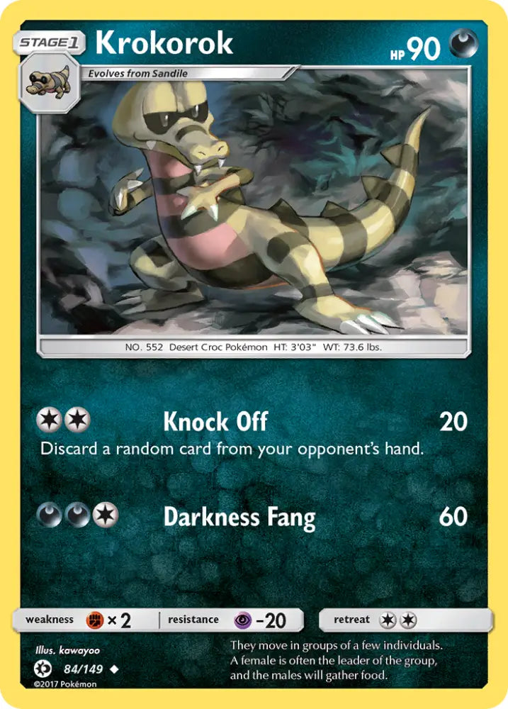Krokorok (84/149) [Sun & Moon: Base Set] - Pokemon Single