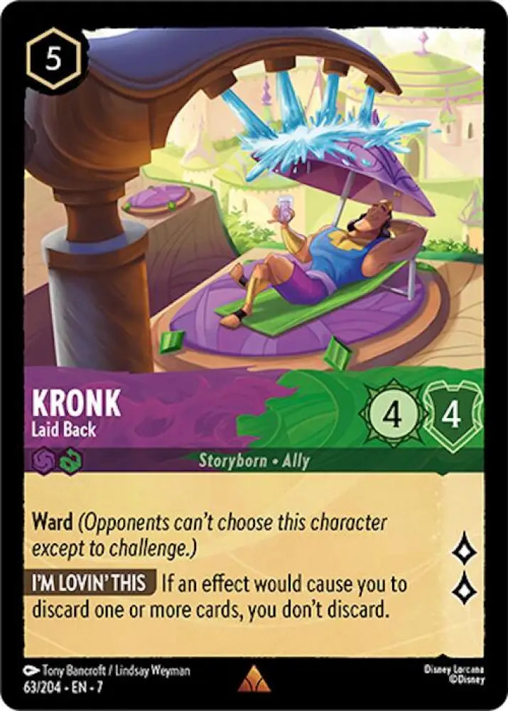 Kronk - Laid Back (63/204) [Archazia’s Island] - Lorcana Single