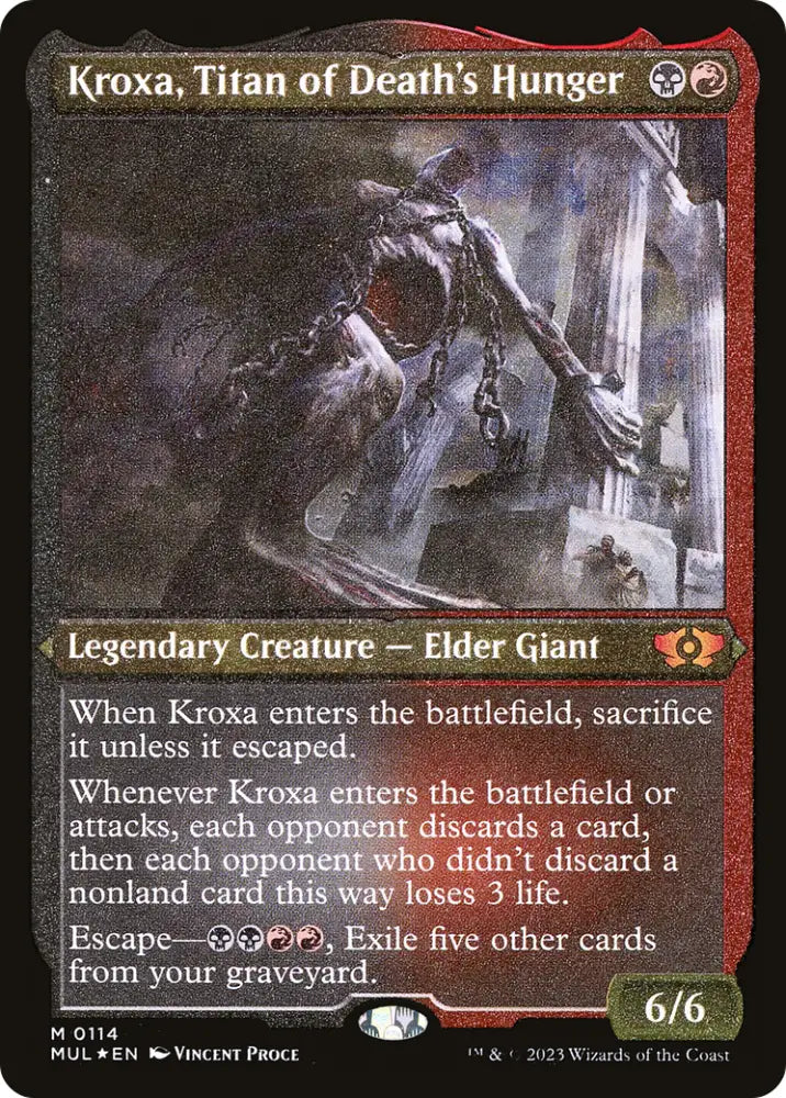 Kroxa Titan of Death’s Hunger (Foil Etched) [Multiverse Legends] - MTG Single