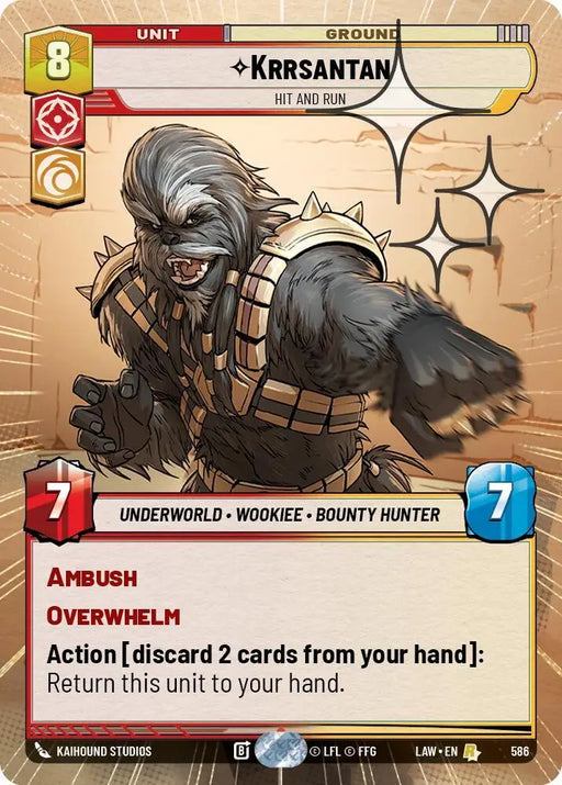 Krrsantan - Hit and Run (Hyperspace Foil) (586) [A Lawless Time]