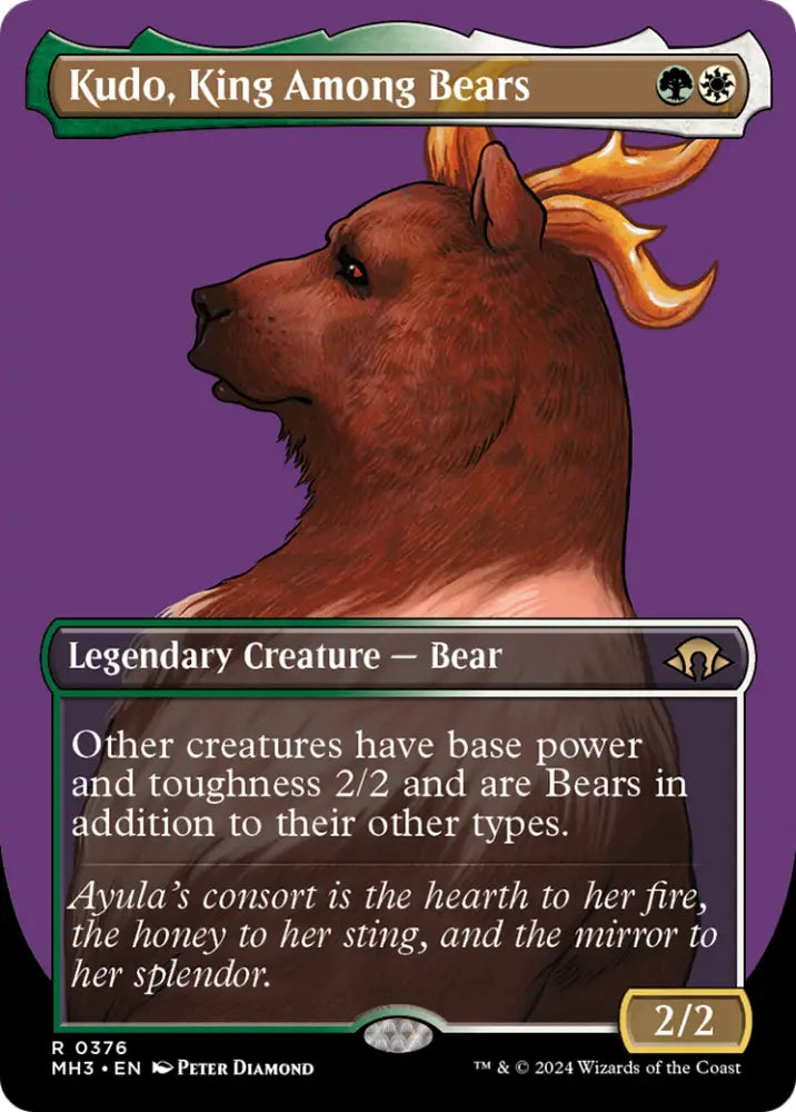 Kudo King Among Bears (Borderless) [Modern Horizons 3] - MTG Single
