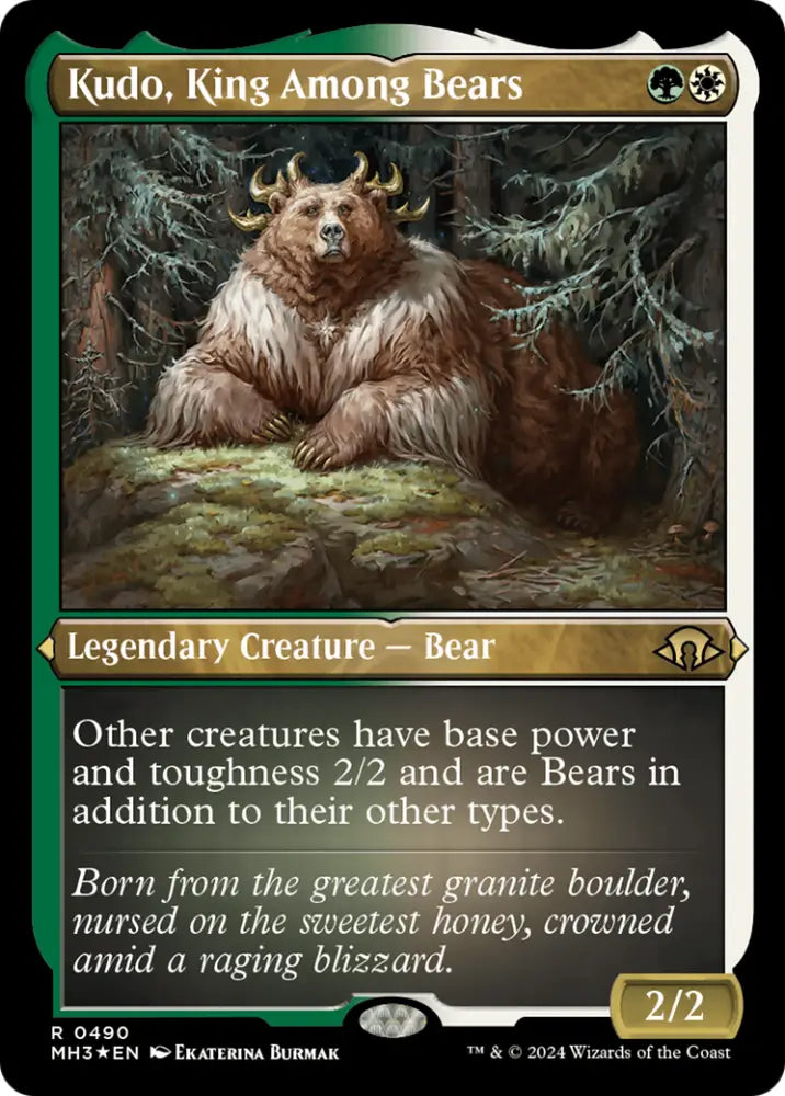 Kudo King Among Bears (Foil Etched) [Modern Horizons 3] - MTG Single
