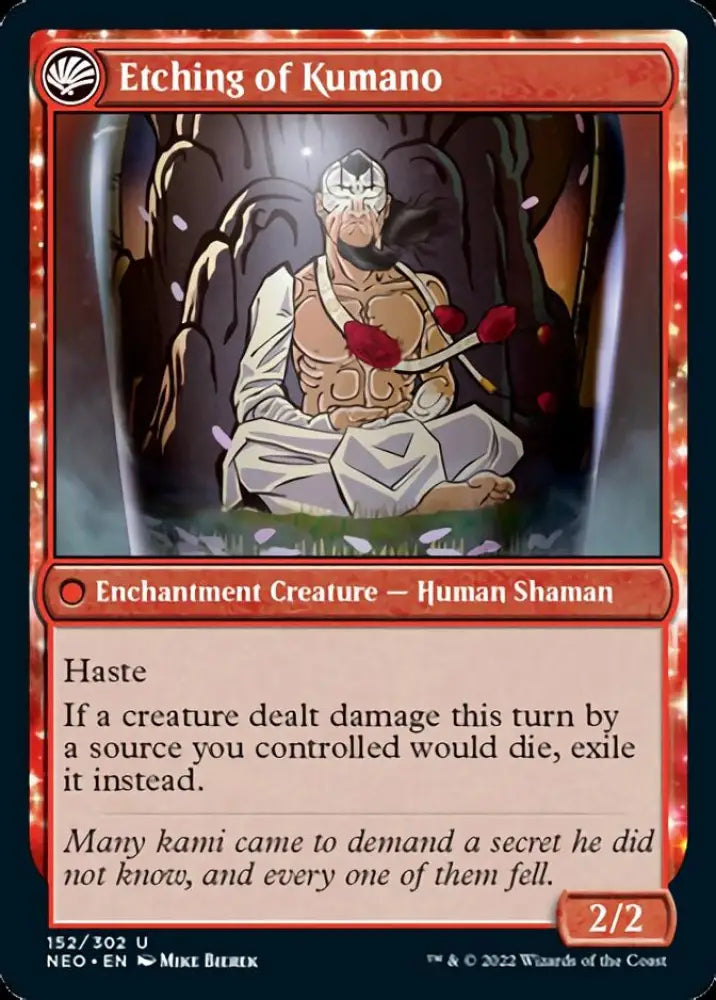 Kumano Faces Kakkazan // Etching of Kumano [Kamigawa: Neon Dynasty] - MTG Single