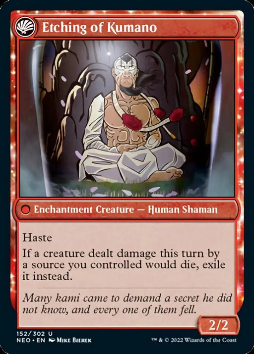 Kumano Faces Kakkazan // Etching of Kumano [Kamigawa: Neon Dynasty] - MTG Single