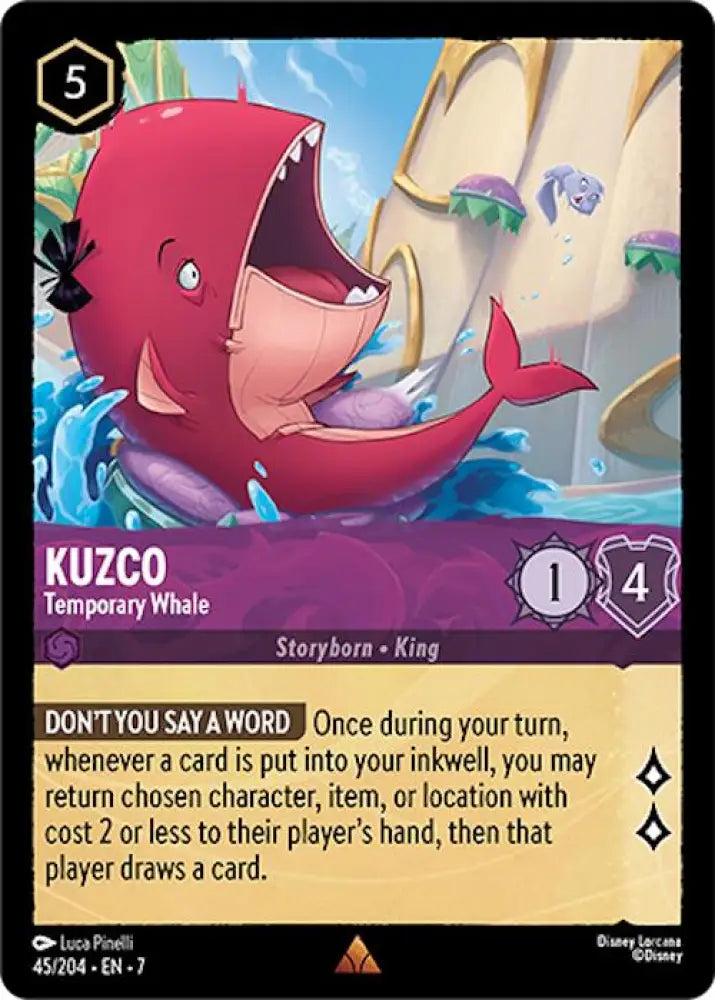Kuzco - Temporary Whale (45/204) [Archazia’s Island] - Lorcana Single