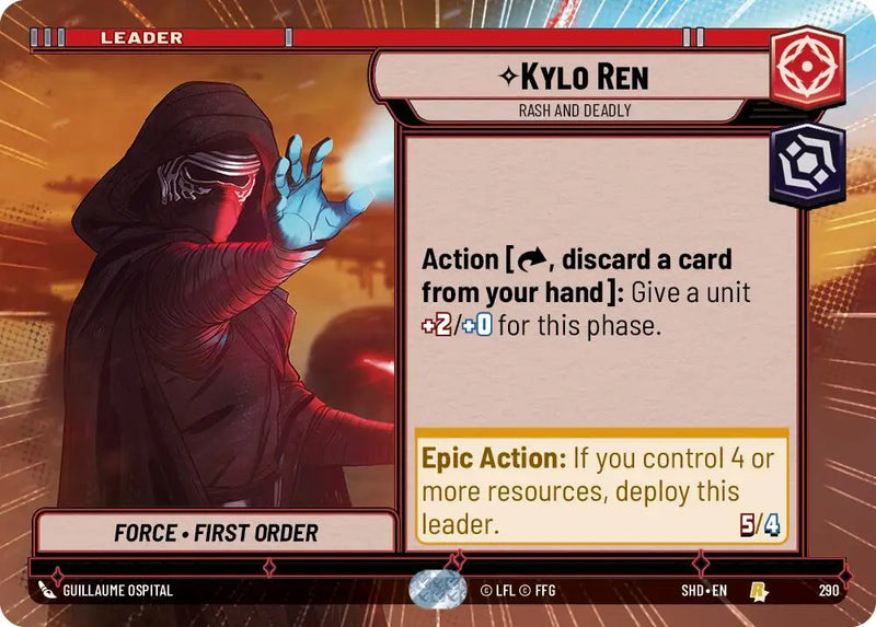 Kylo Ren - Rash and Deadly (Hyperspace) (290) [Shadows of the Galaxy] - Star Wars: Unlimited Single