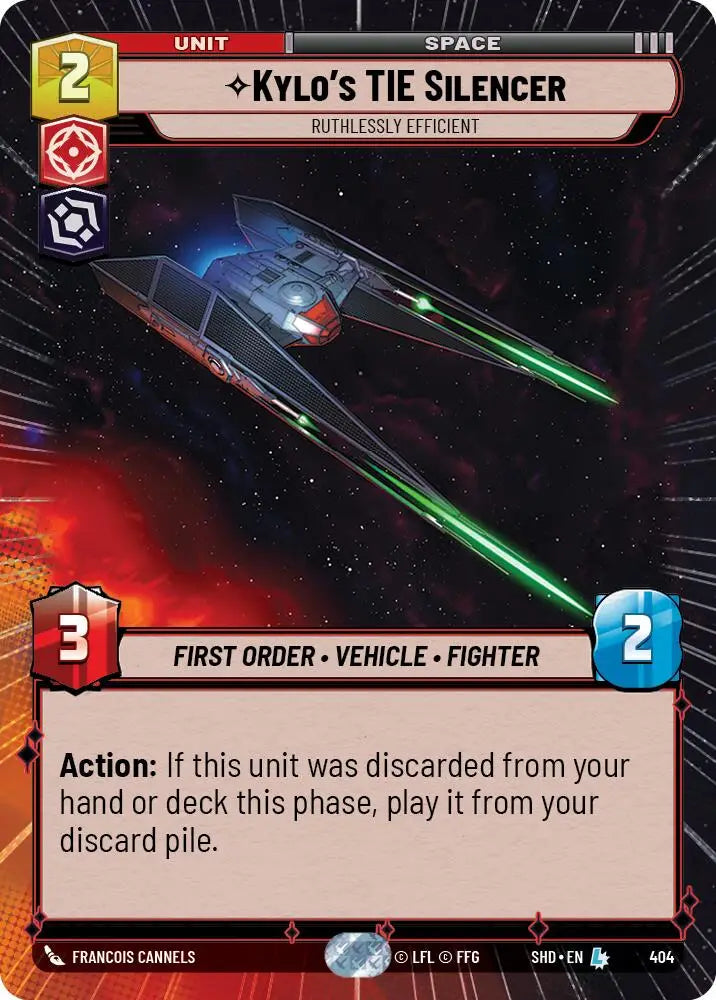 Kylo’s TIE Silencer - Ruthlessly Efficient (Hyperspace) (404) [Shadows of the Galaxy] - Star Wars: Unlimited Single