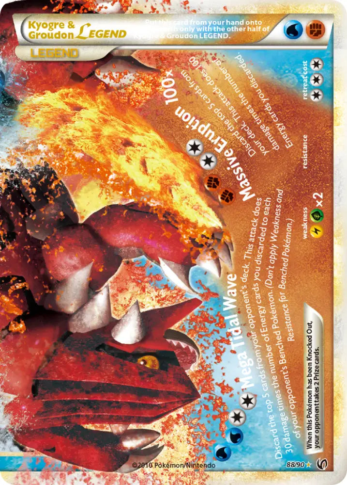 Kyogre & Groudon LEGEND (88/90) [HeartGold & SoulSilver: Undaunted] - Pokemon Single