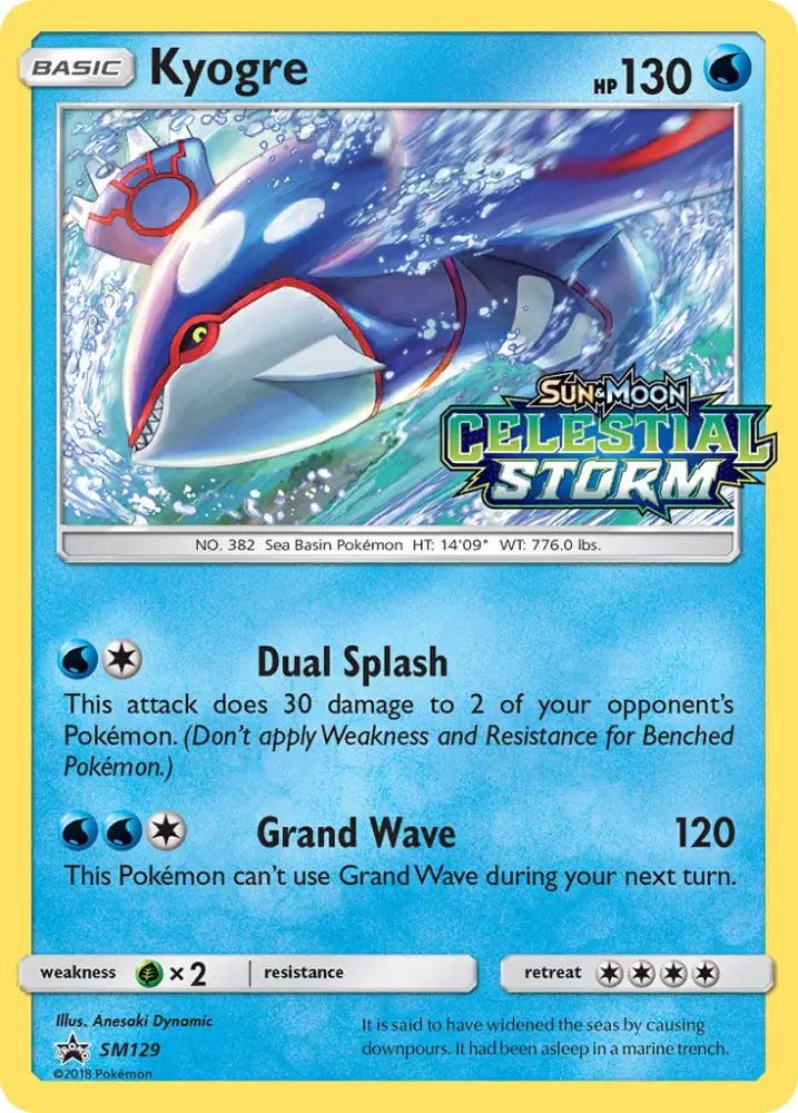 Kyogre (SM129) [Sun & Moon: Black Star Promos] - Pokemon Single