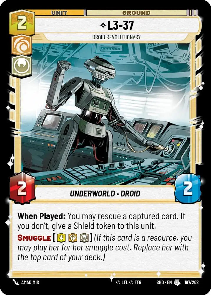 L3-37 - Droid Revolutionary (197/262) [Shadows of the Galaxy] - Star Wars: Unlimited Single