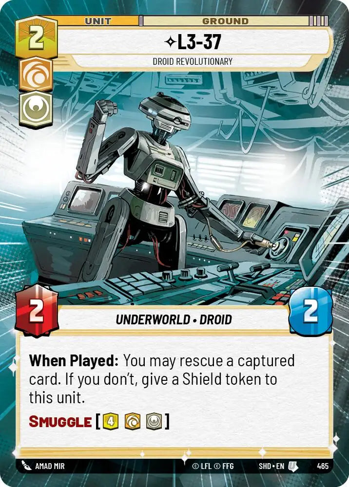 L3-37 - Droid Revolutionary (Hyperspace) (465) [Shadows of the Galaxy] - Star Wars: Unlimited Single