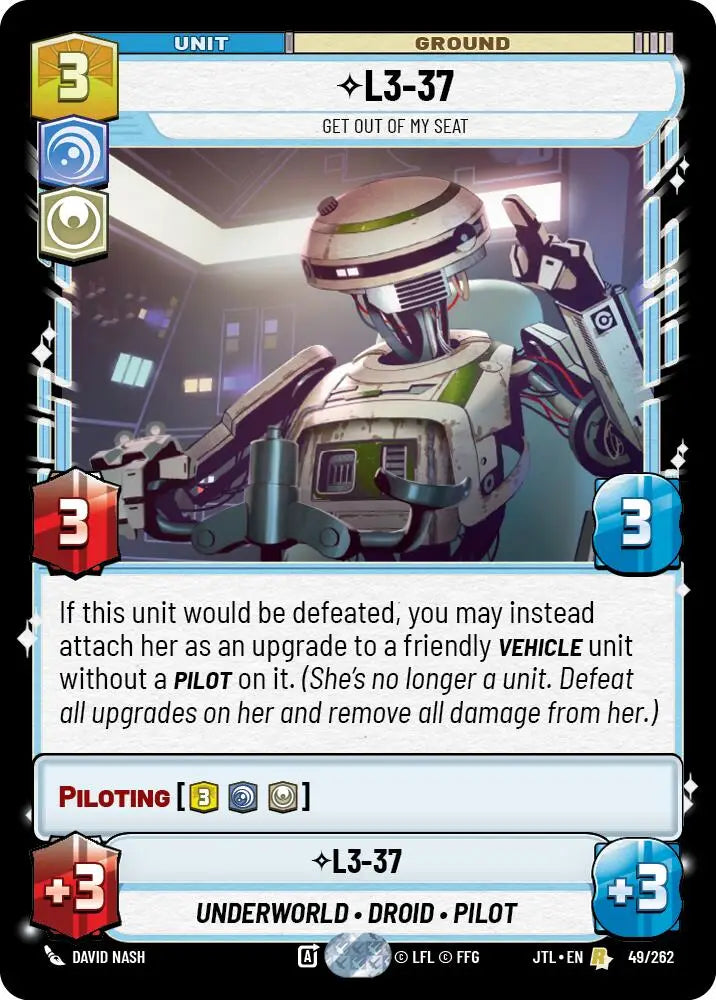 L3-37 - Get Out Of My Seat (049/262) [Jump to Lightspeed] - Star Wars: Unlimited Single