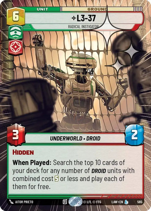L3-37 - Radical Instigator (Hyperspace Foil) (565) [A Lawless Time]