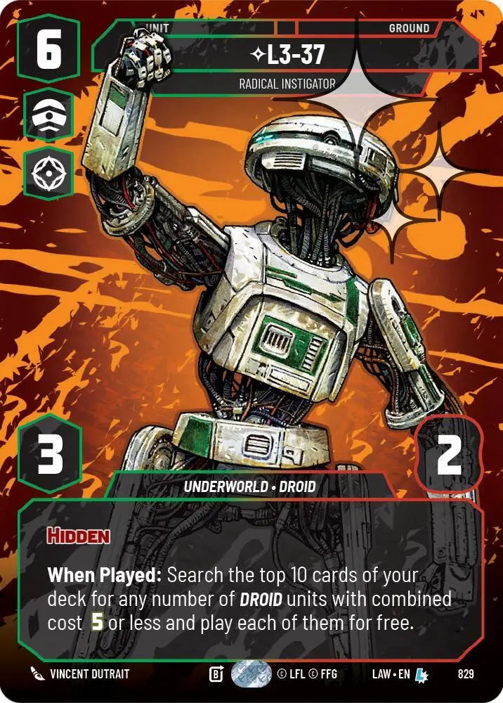 L3-37 - Radical Instigator (Prestige Foil) (829) [A Lawless Time]