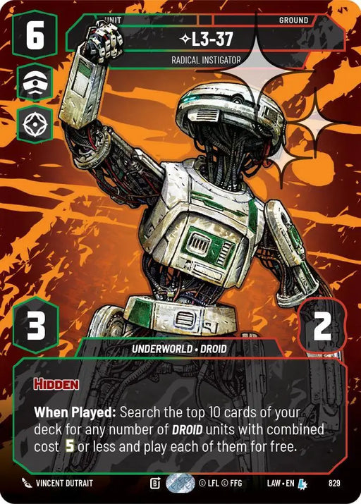 L3-37 - Radical Instigator (Prestige Foil) (829) [A Lawless Time]