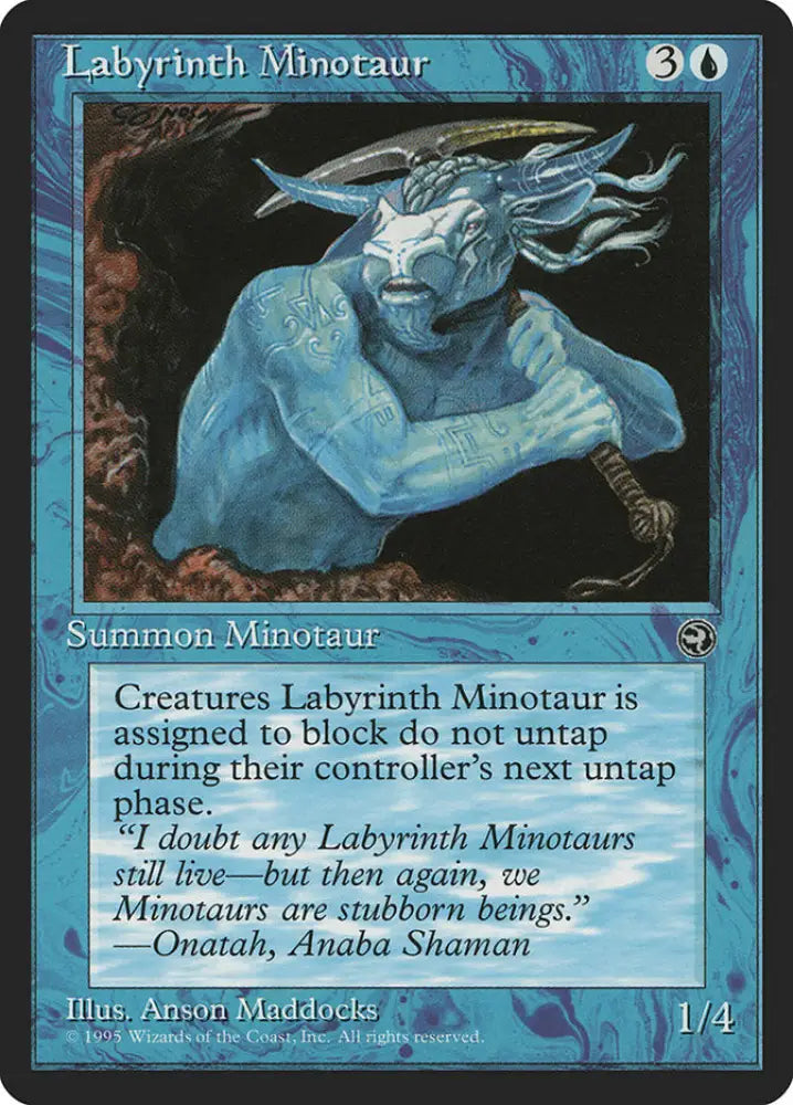 Labyrinth Minotaur (Onatah Flavor Text) [Homelands] - MTG Single