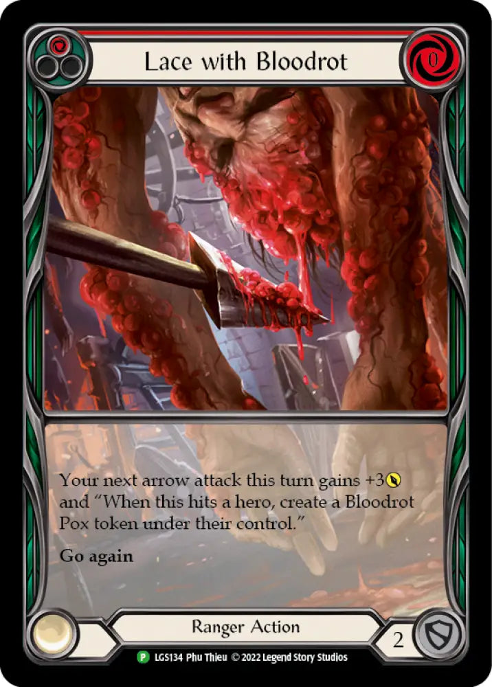 Lace with Bloodrot (Red) [LGS134] (Promo) Rainbow Foil - Flesh And Blood Single