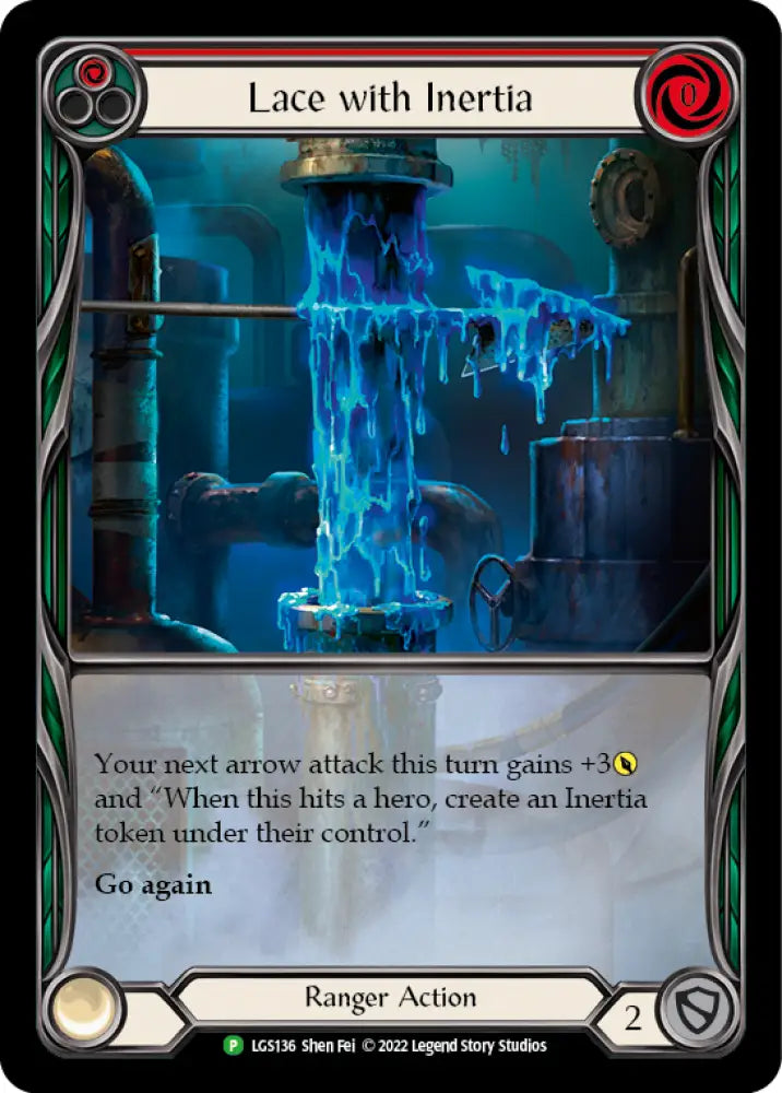 Lace with Inertia (Red) [LGS136] (Promo) Rainbow Foil - Flesh And Blood Single