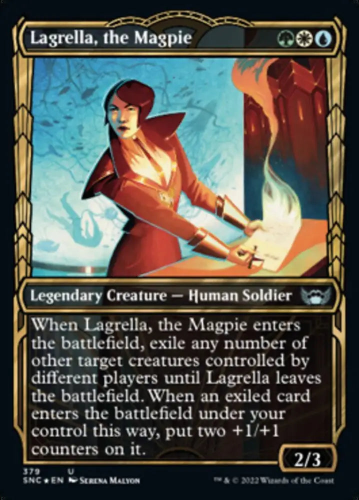 Lagrella the Magpie (Showcase Golden Age Gilded Foil) [Streets of New Capenna] - MTG Single