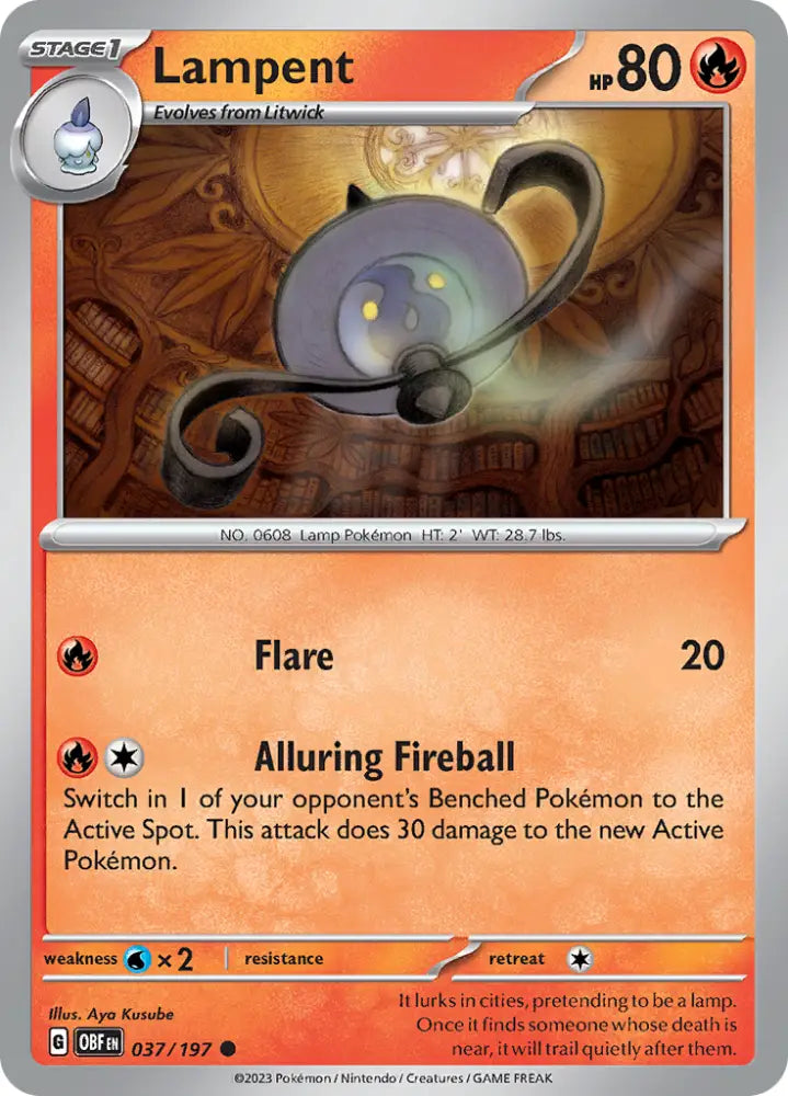 Lampent (037/197) [Scarlet & Violet: Obsidian Flames] - Pokemon Single