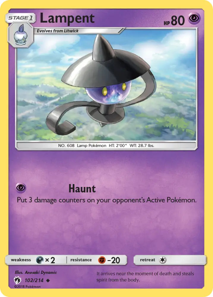 Lampent (102/214) [Sun & Moon: Lost Thunder] - Pokemon Single