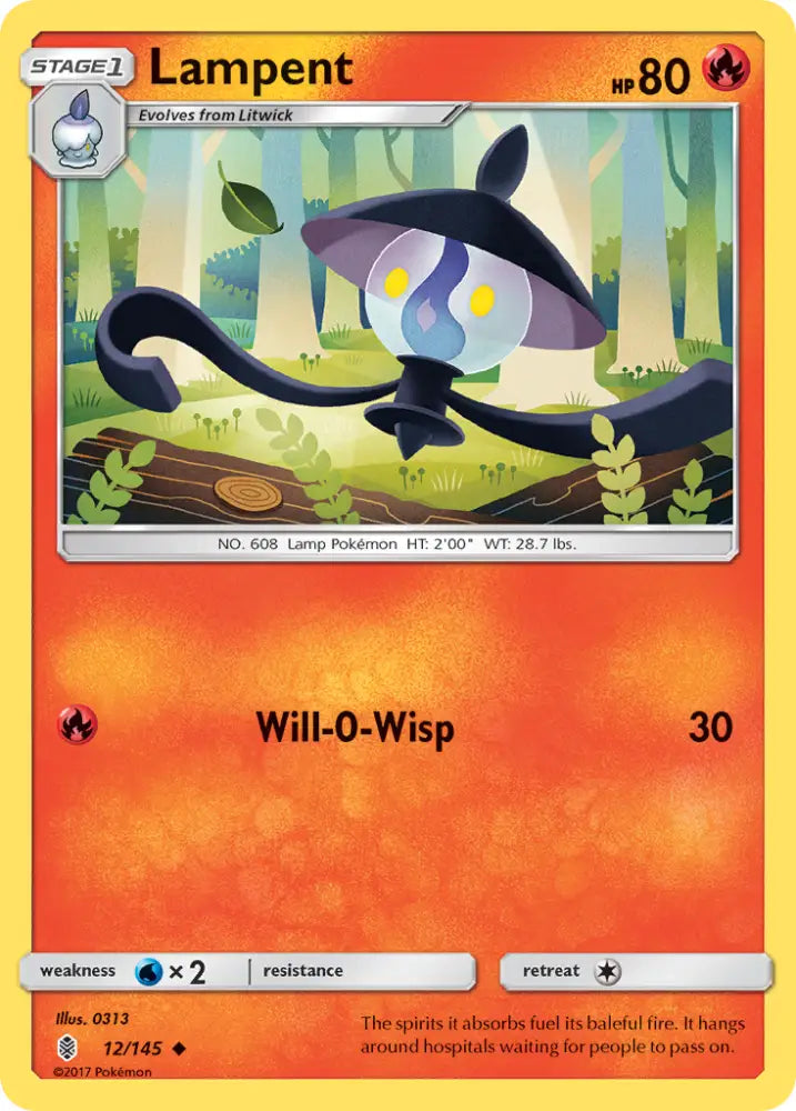 Lampent (12/145) [Sun & Moon: Guardians Rising] - Pokemon Single